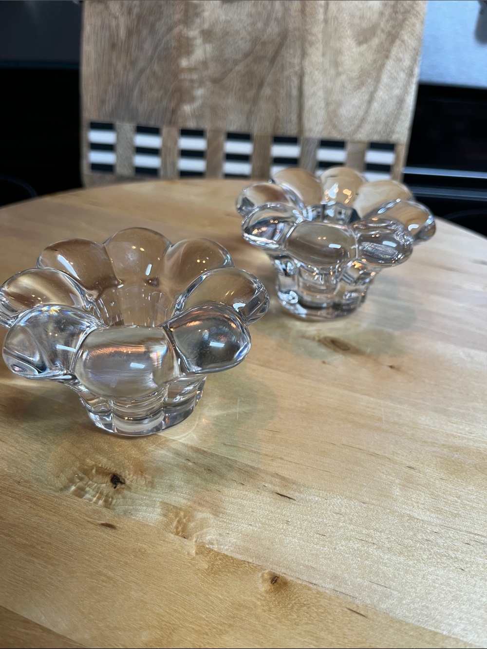 Heisey Flower Candle holders- Set of 2